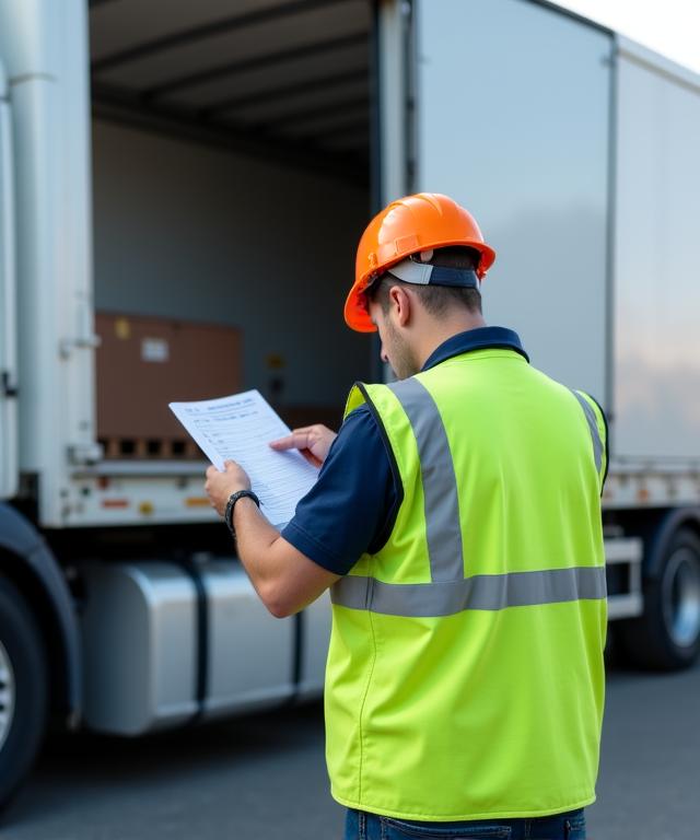 Logistics professional monitoring cargo loading